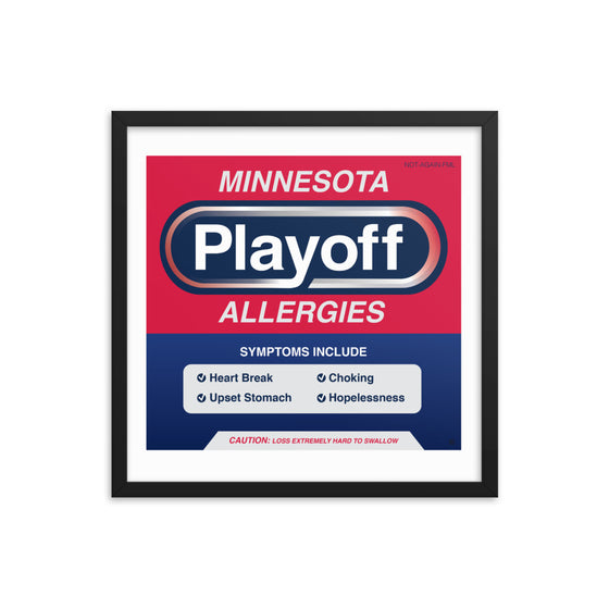 Minnesota Playoff Allergies Twins Colors Framed Print